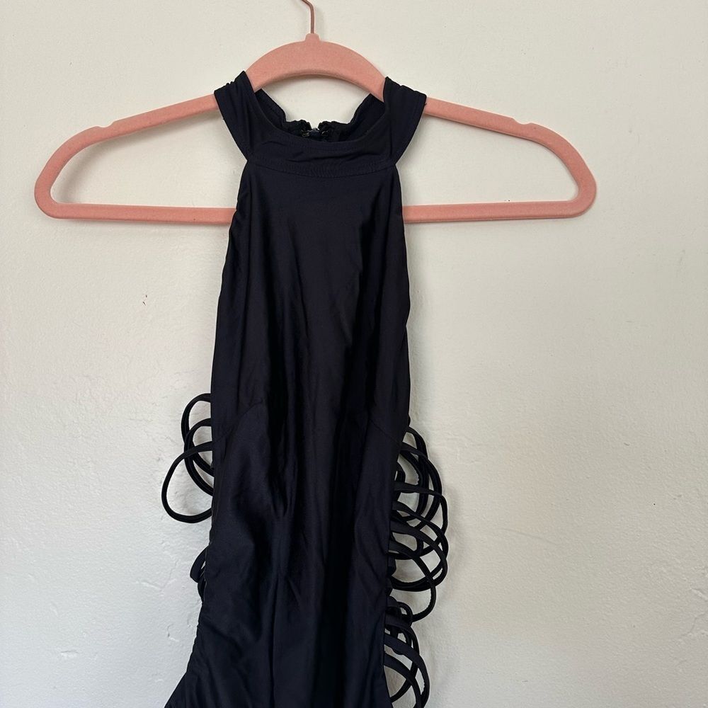 House of CB London Black Ladderback One Piece Swim Zipper Size S - Picture 4 of 8
